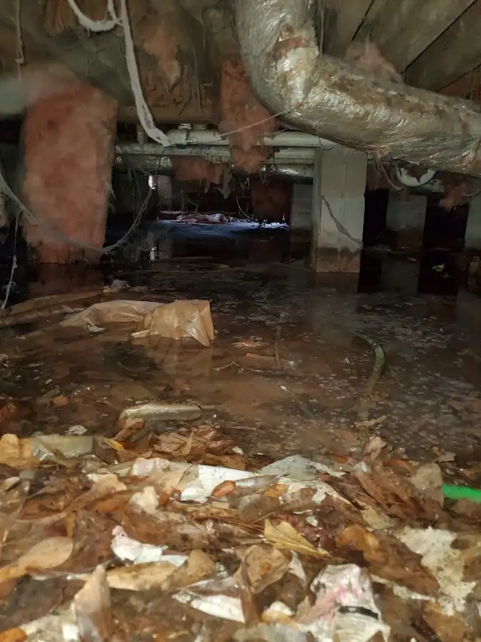 Crawl space flood assessment for Commercial Water Damage Restoration in Garfield Heights